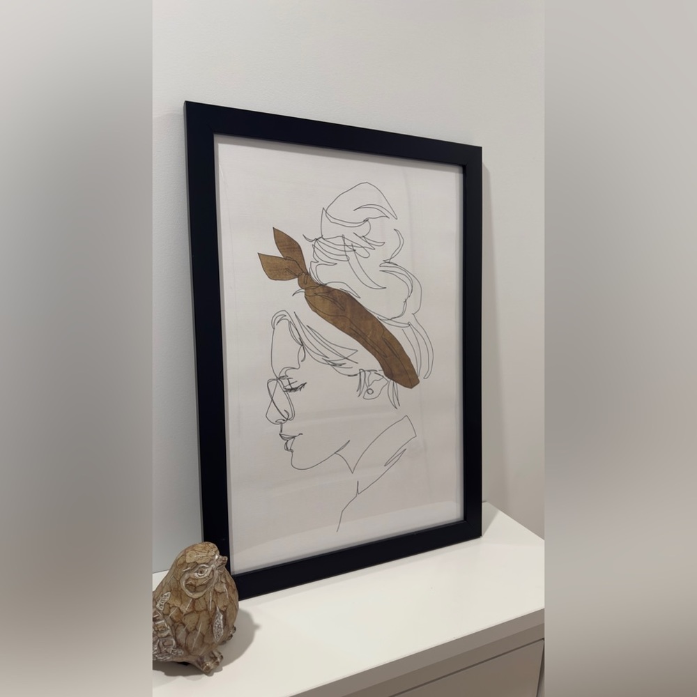 Women Drawing Poster with Frame
